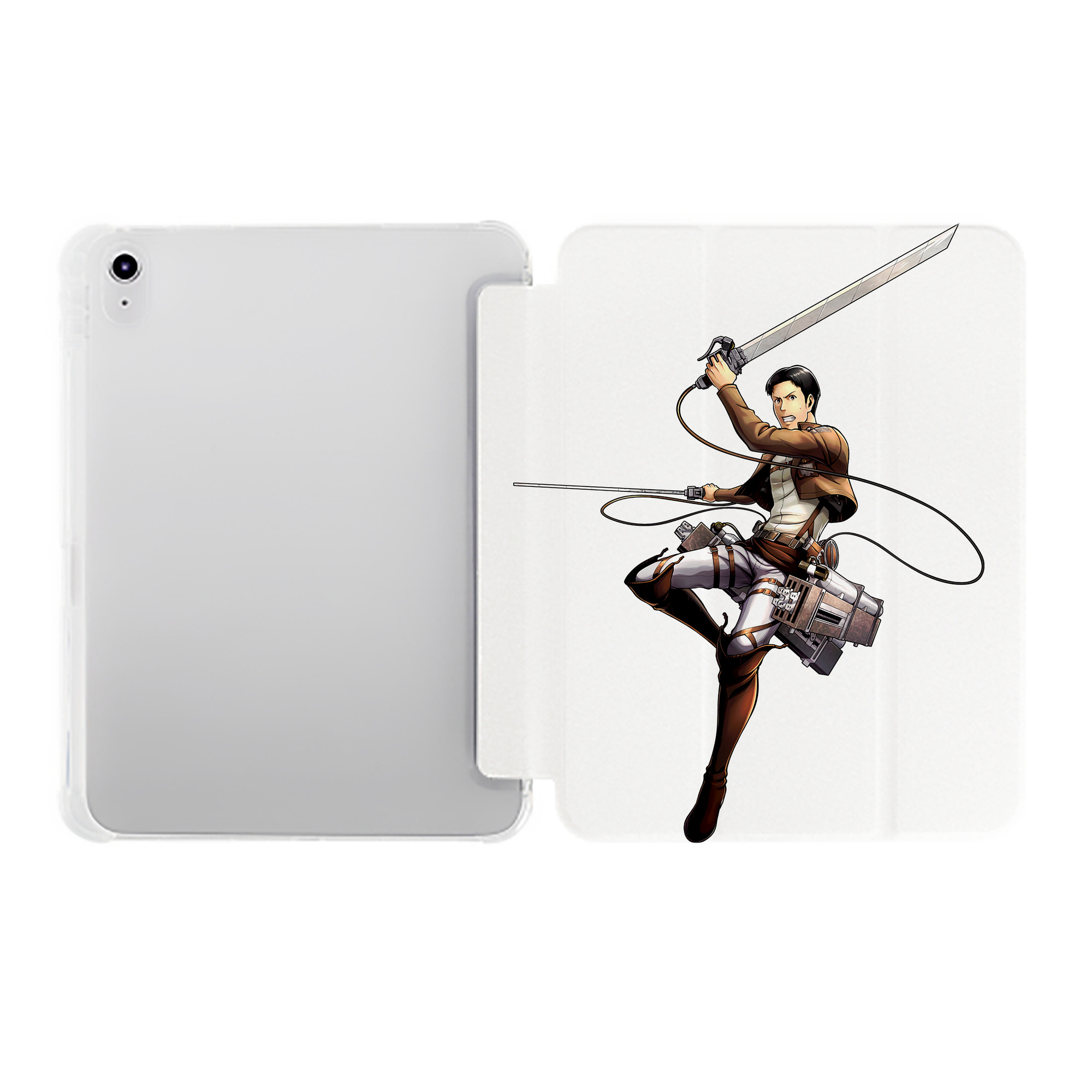 （画像用） 進撃の巨人 Attack on Titan IPad ケース ペン収納付き 三つ折りスタンド PUレザー×シリコン 対応機種9.5/10.5/10.9インチ